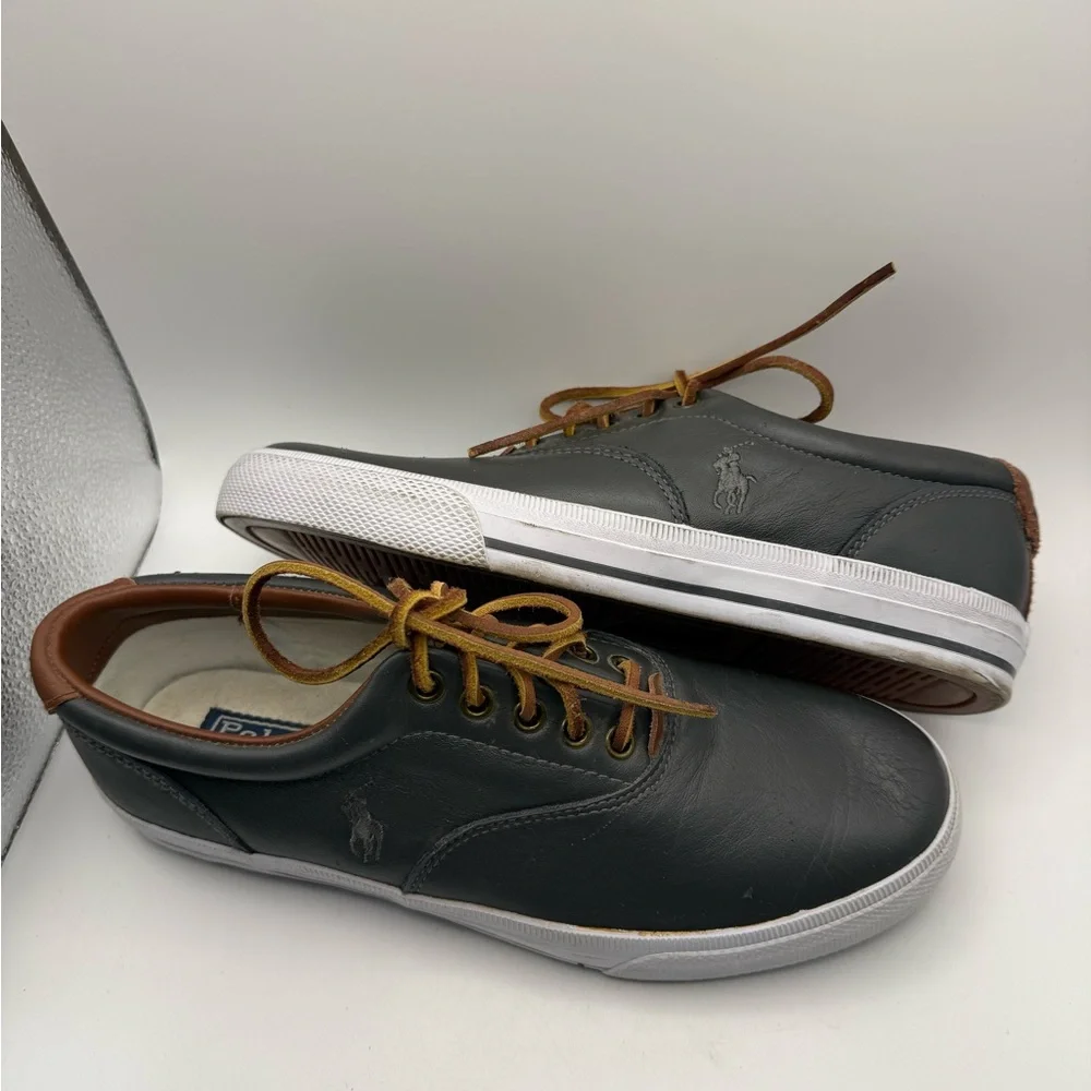 Polo Ralph Lauren Gray Leather Sneakers - Picture 7 of 9